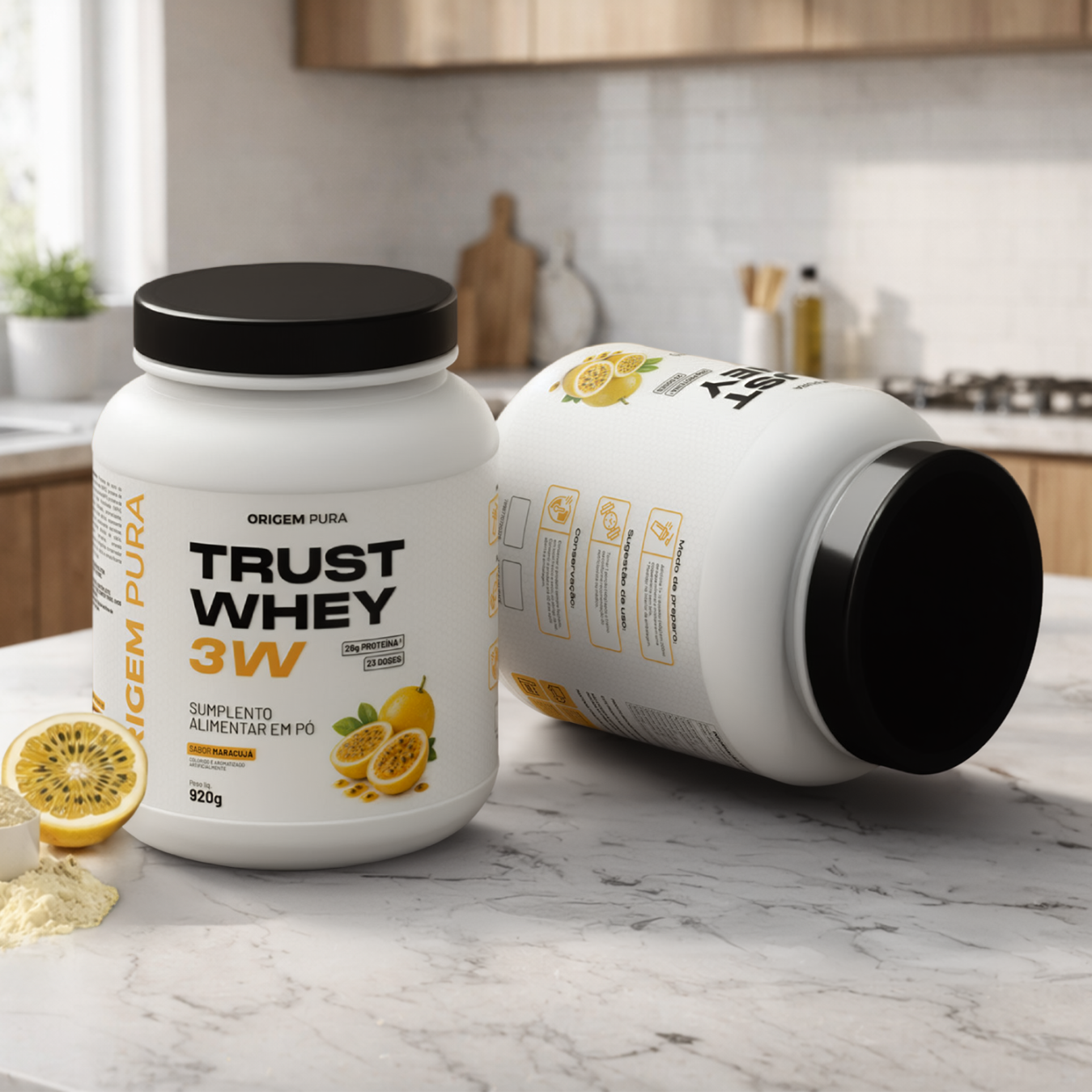 TRUST WHEY 3W - SABOR MARACUJÁ 920g - Imagem 2