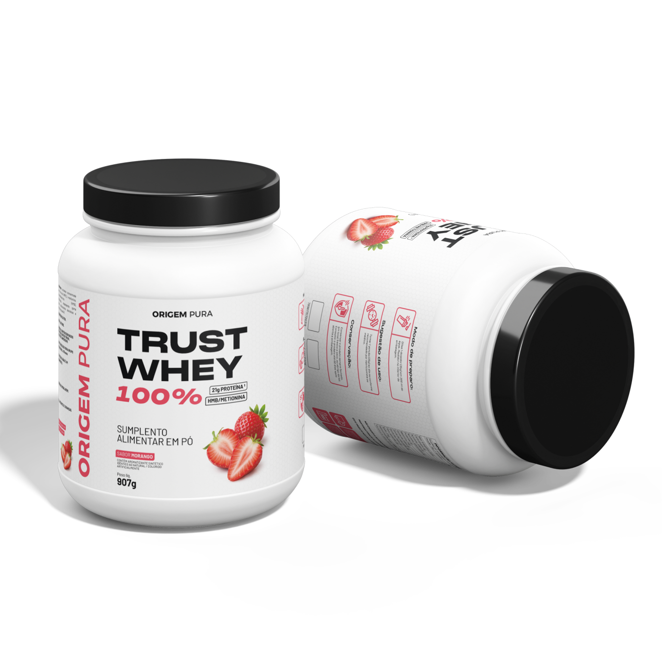 TRUST WHEY 100% - SABOR MORANGO 907g