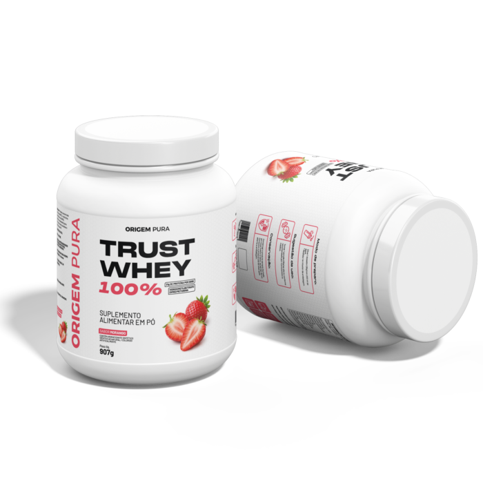 TRUST WHEY 100% - SABOR MORANGO 907g