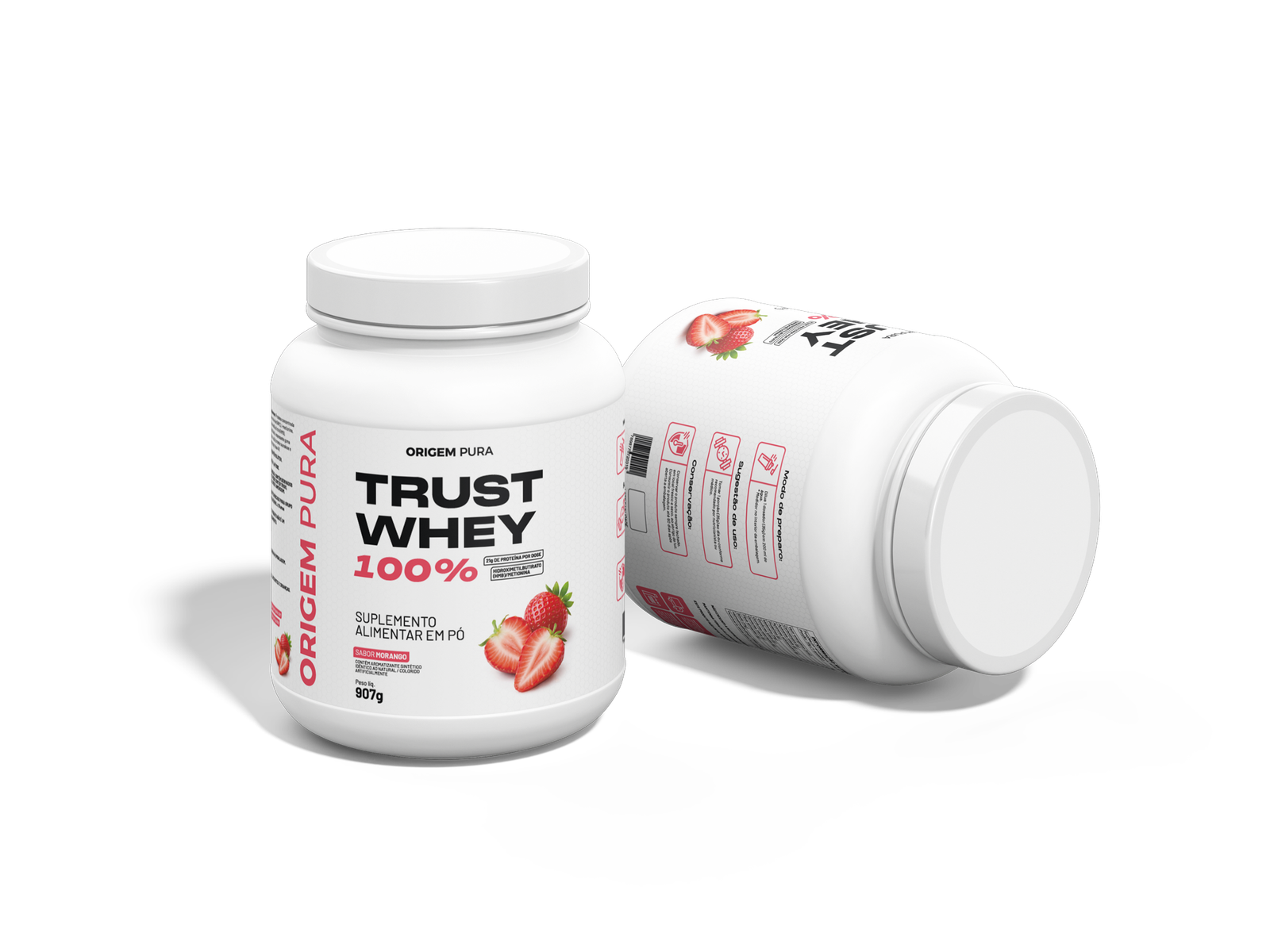 TRUST WHEY 100% - SABOR MORANGO 907g